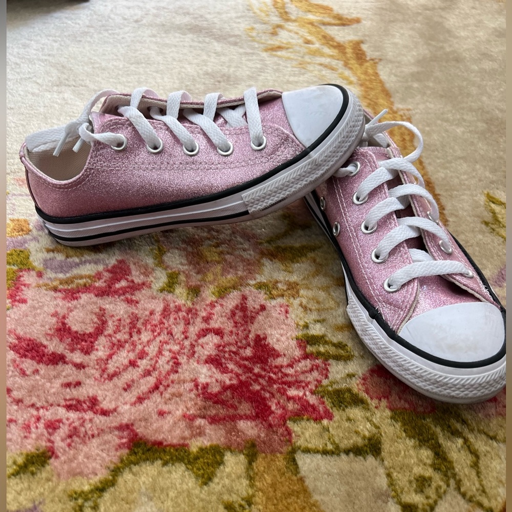 Pink sparkle converse girls size 13 sneaker